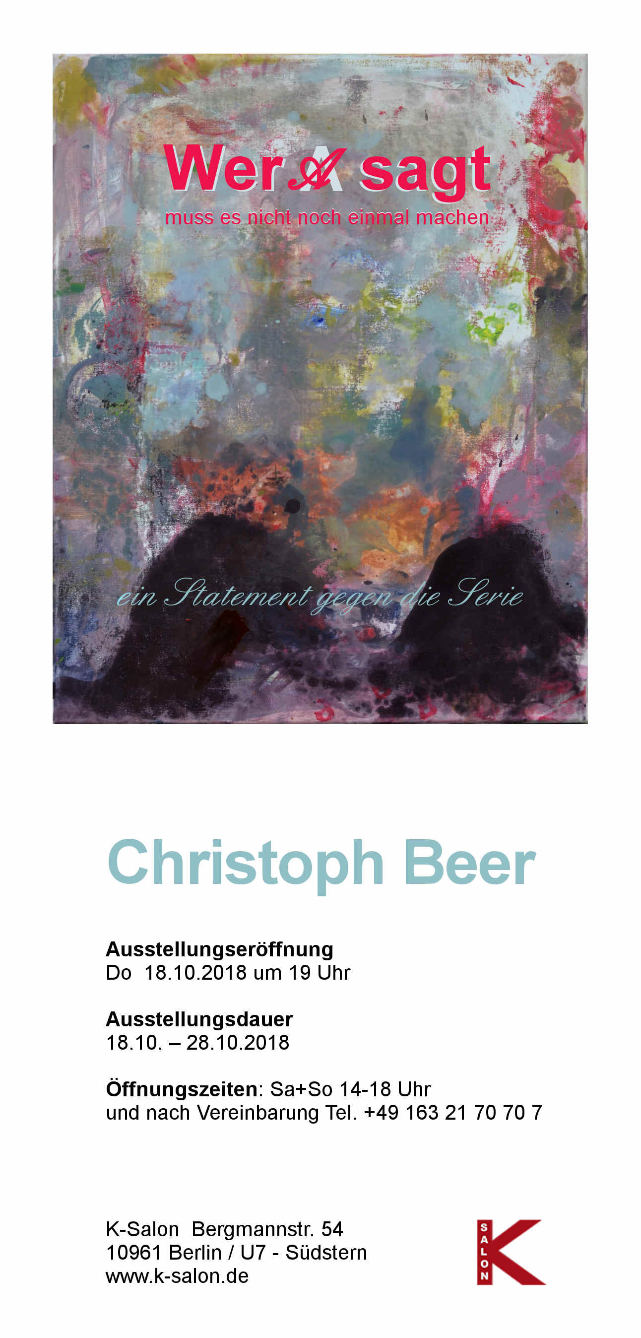 K Salon Einladung Christoph Beer 2018